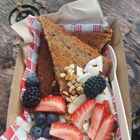 Loaded banana bread at The Bondwood Cafe in Adamstown