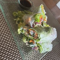 Rice paper rolls  at D'padi Restaurant in Karangasem