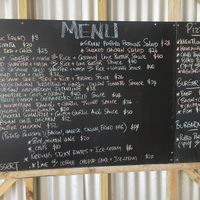 Daily blackboard menu example with some vegan options   at The Kraken  in Neiafu