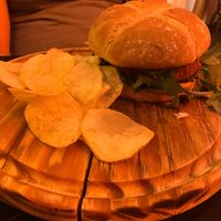 truffle burger with homemade fried chips at 450Gradi in Gran Canaria