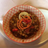 Chickpea-sweet potato stew at Gajas Welt in Kaisersbach-ebni