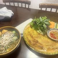 Vegetarian pho and Vegetarian Banh Xeo   at Gánh Hà Nội Vietnamese Restaurant & Vegetarian Food in Hanoi