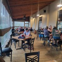 Covered deck at Hog Hollow Pizza in Burnsville