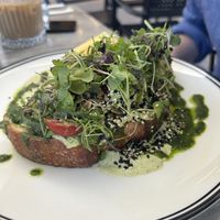Vegan avo toast  at Outer Square in Peregian Beach