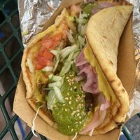 Falafel gyro with non-dairy sauce option   at Tiki Tzatziki  in Hanalei