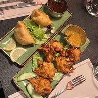 Onion Bhaji & Samosa  at Masala Indian Restaurant in Weil Am Rhein