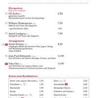 Menü  at Aegis Café in Ulm