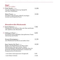 Menü  at Aegis Café in Ulm