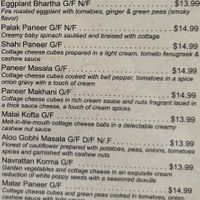 Menu  at Balti Indian Restaurant Niagara in Niagara Falls