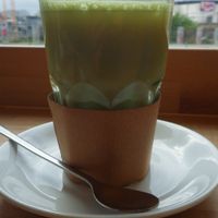 Green matcha tea at Goodies Berlin - Friedrichshain in Berlin