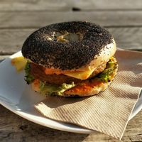 bagel burger at Goodies Berlin - Friedrichshain in Berlin