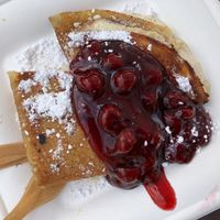 Pancakes with tofu cheese (naleśniki z “serem”) at Wege Polka in Warsaw