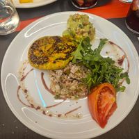 Vegan hamburger met quinoa at Mesón de la Tortilla in Pamplona