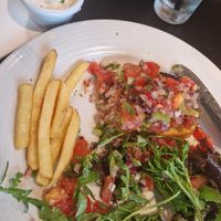 Bruschetta with chips & vegan garlic mayo at Andiamo   in Milngavie