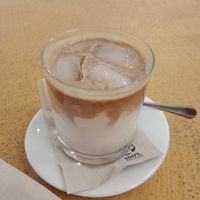 Iced Latte with homemade almond milk, SO GOOD! at Cortese in Florence