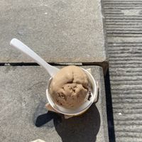 Cappuccino and coconut Stracciatella gelato   at Cortese in Florence