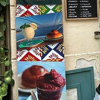 All vegan but the ricotta granita  at Graniteria Amorelli in Cefalu