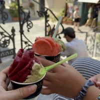 Granite Pistachio, Mulberries & Strawberry   at Graniteria Amorelli in Cefalu