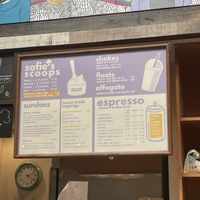 Menu  at Sofie's Scoops Gelateria in Olympia