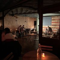 Area at the back for live music  at Fred's Dog House in Brooklyn