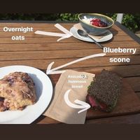 Overnight oats, scone, and sandwich  at Goodies Berlin - Schlachtensee in Berlin