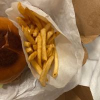 Bag of fries  at Val's Vegan Kitchen in San Diego