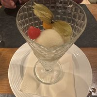 pear sorbett  at CasaMia Ristorante Pizzeria in Zermatt
