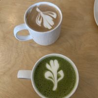 Mocha and Matcha Latte   at Little Leaf Cafe in Silverton