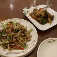 Dongbei potato & pepper and Ho Fun noodles (both gluten-free) #Veganuary at Tofu Vegan - Charlotte in London