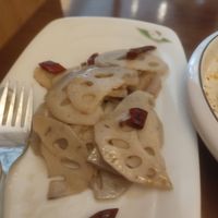Stir-fried lotus root slices (recommend) at Tofu Vegan - Charlotte in London