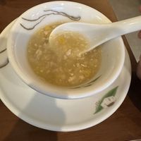 Chickn corn chowder (half eaten by me at this point)  at Tofu Vegan - Charlotte in London