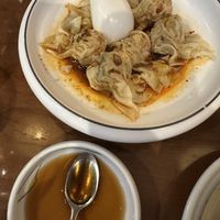 Wontons in chili oil  at Tofu Vegan - Charlotte in London