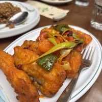 Twice cooked ‘fish’ - you HAVE to try this (although some will find it’s almost too realistic !  at Tofu Vegan - Charlotte in London