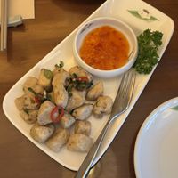 Deep fried king oyster mushrooms, delicious!  at Tofu Vegan - Charlotte in London