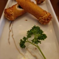The dessert, sesame rolls at Tofu Vegan - Charlotte in London