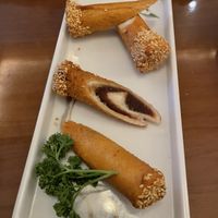 Red bean dessert - served warm and crispy!   at Tofu Vegan - Charlotte in London