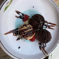 A trio of chocolate , truffle & mint dessert   at Tofu Vegan - Charlotte in London