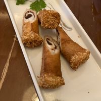 Sesame Rolls Stuffed with Red Bean Paste at Tofu Vegan - Charlotte in London