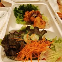 Deep fried cauliflower with salad at MERCY Vegan Factory - Kyoto Station in Kyoto