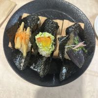 3 sushi ‘tacos’ - disappointing   at MERCY Vegan Factory - Kyoto Station in Kyoto