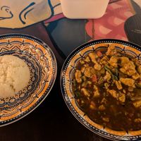 Mapo tofu with rice (make sure to ask for it without the meat. The rice has to be ordered separately) at Joto Ramen in Nairobi