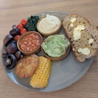 Full vegan breakfast at Bottle and Thyme in Chesterfield