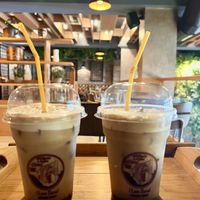 Iced cappuccinos with almond milk   at Shtëpia e Kafes Gimi in Berat