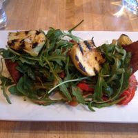 Tomato & Chilli Farinata with griddled artichokes, pepperonata and rocket at Maitreya Social in Bristol