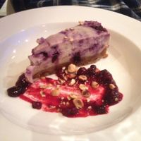 Blueberry and vanilla torte with candied hazlenuts at Maitreya Social in Bristol