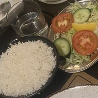 Boiled Rice and Saladd  at The New Bengal in Gosport