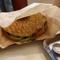 Lebanese sesame sandwich at Taza Sandwiches in Lisbon