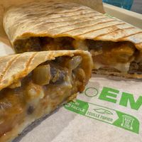 The "French tacos". Contains fava beans for an Egyptian influence. at Veganil in Paris