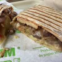 Two halved French tacos  at Veganil in Paris