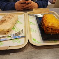 Taco and lasagna at Veganil in Paris